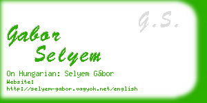 gabor selyem business card