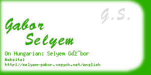 gabor selyem business card